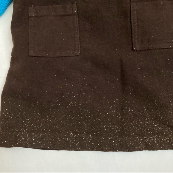 NWT Italian Brown Jumper Dress Blue Fringe Chunky Sweater Set Girls Sz 12 Months - Picture 5 of 7